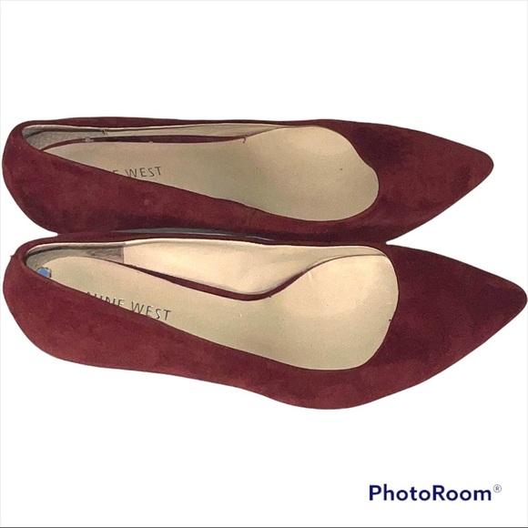 Nine West Red Suede Heels - Picture 2 of 5
